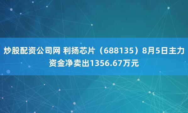 炒股配资公司网 利扬芯片（688135）8月5日主力资金净卖出1356.67万元